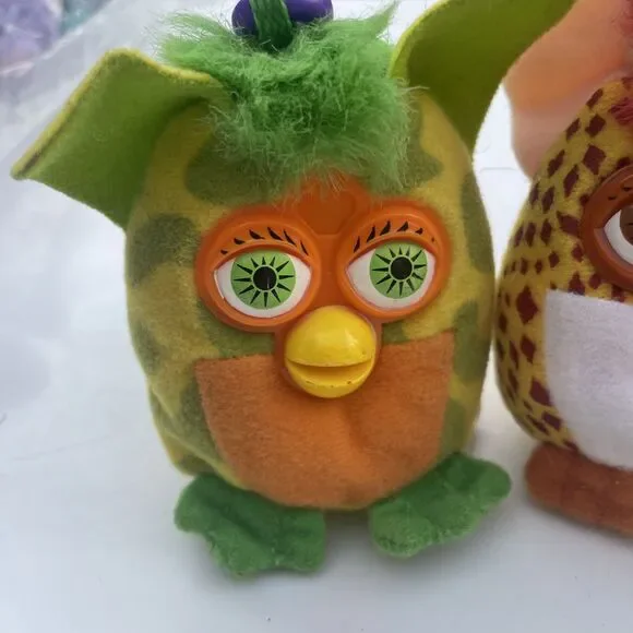 Furby Plush Keychain Lot of 3 - Vintage 2000 McDonalds Happy Meal Clip Toys VTG‎ - Picture 2 of 9